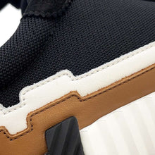 Load image into Gallery viewer, HERMES Bounce Sneakers Black/Gold/White Knit Calf Leather Chèvre Velour Size 36
