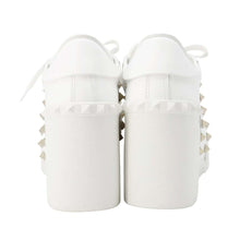 Load image into Gallery viewer, Valentino Garavani Open Disco Rock Studded Wedge Sneakers White 5W2S0HP0BHS_0BO Leather Size 36
