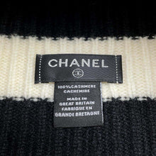 将图像加载到图库查看器中，CHANEL CC Logo KnitHat Black/White Cashmere100%
