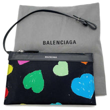 Load image into Gallery viewer, BALENCIAGA Navy Cabas Heart Black / Multi 339933 Canvas Leather Size S
