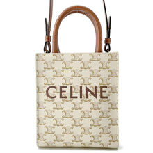 Load image into Gallery viewer, CELINE Vertical Cabas 2WAY Handbag White 194372 PVC Calf Leather Size Mini
