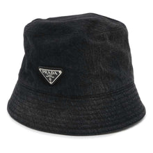 将图像加载到图库查看器中，PRADA Triangle plate bucket hat Size M Black 2HC137 Cotton100%
