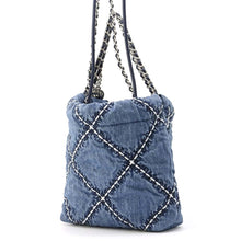 将图像加载到图库查看器中，CHANEL CHANEL22 Stitch Handbag BlueAS3980 Denim Size Mini
