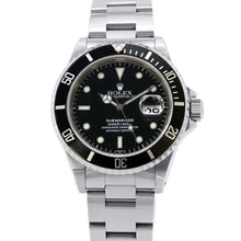 将图像加载到图库查看器中，ROLEX Submariner Date W40mm Stainless Steel Black Dial 16610
