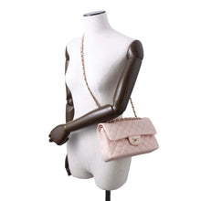 Load image into Gallery viewer, CHANEL Matelasse W Flap ChainShoulder Bag Pink A01113 Caviar Leather Size 23
