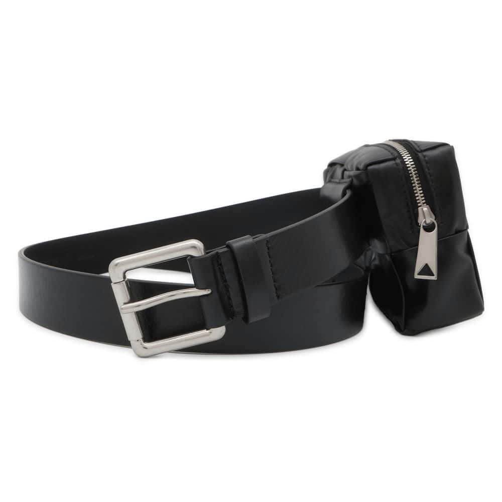 Bottega Veneta Belt INTRECCIATO with leather pouch Size 85 Black709342 Leather