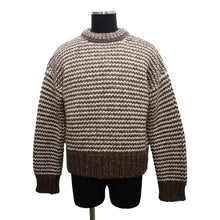 Load image into Gallery viewer, Bottega Veneta Zig Zag crew neck sweater Size L Milkweed/White721234 Wool 100%
