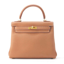 将图像加载到图库查看器中，HERMES Kelly Retourne Gold Togo Leather Size 25
