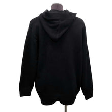 Load image into Gallery viewer, CELINE Knit zip hoodie Size XS Black/White 2A77O42P Wool 70% Cashmere30%
