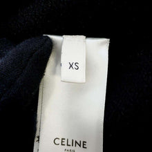 Load image into Gallery viewer, CELINE Knit zip hoodie Size XS Black/White 2A77O42P Wool 70% Cashmere30%
