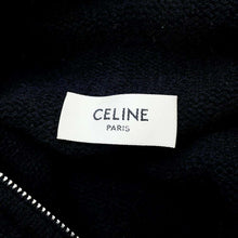 Load image into Gallery viewer, CELINE Knit zip hoodie Size XS Black/White 2A77O42P Wool 70% Cashmere30%
