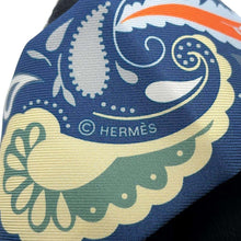 将图像加载到图库查看器中，HERMES Twilly 《Cheetah Bandana》 Marine Clair/Blue・Ciel / Green H064179S 04 Silk100%
