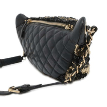 Load image into Gallery viewer, CHANEL Cruise Line Matelasse ChainShoulder Bag Black/Gold Sequins Leather
