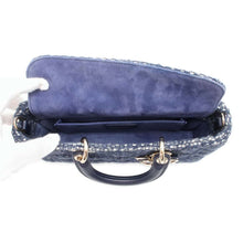 将图像加载到图库查看器中，Dior LADY D-JOY Bag Navy M0540OTKJ_M928 Tweed Size Medium
