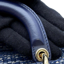 将图像加载到图库查看器中，Dior LADY D-JOY Bag Navy M0540OTKJ_M928 Tweed Size Medium
