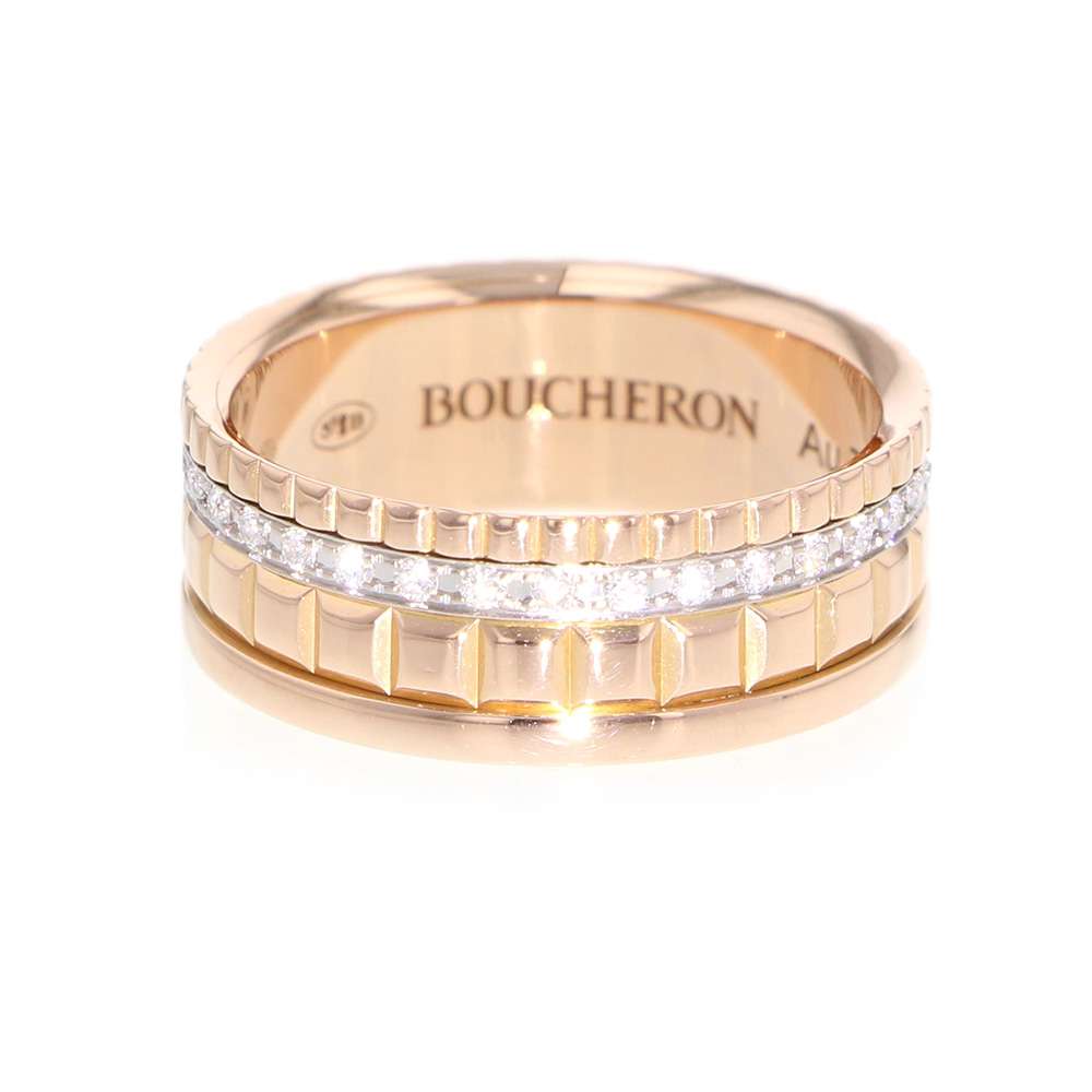 Boucheron Quatre Radiant Diamond Ring Size Small/51/#11 JRG02485 K18PG K18WG