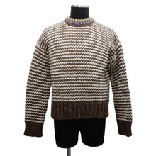 Load image into Gallery viewer, Bottega Veneta Zig Zag knit sweater Size S Milkweed/White721234 Wool 100%
