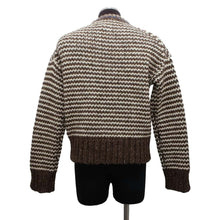 Load image into Gallery viewer, Bottega Veneta Zig Zag knit sweater Size S Milkweed/White721234 Wool 100%
