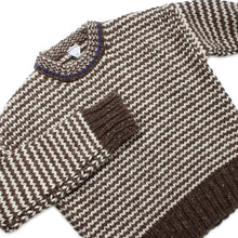 Load image into Gallery viewer, Bottega Veneta Zig Zag knit sweater Size S Milkweed/White721234 Wool 100%
