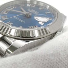 将图像加载到图库查看器中，ROLEX Datejust 41 W41mm Stainless Steel K18WG Azzurro Blue Dial 126334
