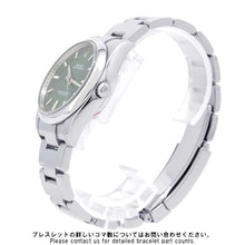 将图像加载到图库查看器中，ROLEX Oyster Perpetual W34mm Stainless Steel Olive Green  Dial 114200
