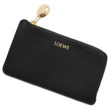 将图像加载到图库查看器中，LOEWE Pebble Coin Card Holder Black CANBZ40X01 Leather
