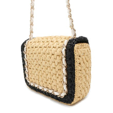 Load image into Gallery viewer, CHANEL 2024 Cruise Collection Mini Flap Bag Black/White/Beige AS4556 Blade Raffia Lambskin Size Mini
