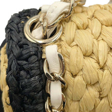 Load image into Gallery viewer, CHANEL 2024 Cruise Collection Mini Flap Bag Black/White/Beige AS4556 Blade Raffia Lambskin Size Mini
