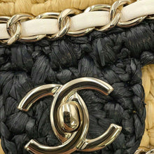 Load image into Gallery viewer, CHANEL 2024 Cruise Collection Mini Flap Bag Black/White/Beige AS4556 Blade Raffia Lambskin Size Mini
