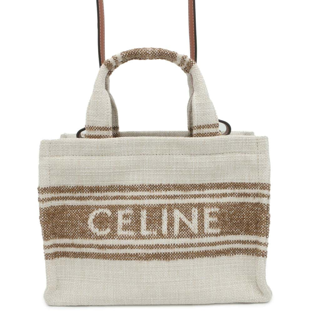 CELINE Small Kabatais Beige/Brown Canvas