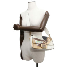 将图像加载到图库查看器中，FENDI Mamma Baguette Antonio Lopez White/Brown8BR600 PVC Coated Canvas Leather Size Medium
