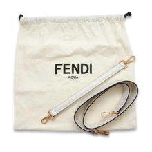 将图像加载到图库查看器中，FENDI Mamma Baguette Antonio Lopez White/Brown8BR600 PVC Coated Canvas Leather Size Medium
