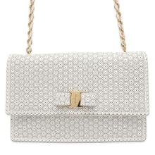 Load image into Gallery viewer, Ferragamo Vala ChainShoulder Bag White AU21 F003 Leather
