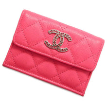 将图像加载到图库查看器中，CHANEL CC Logo Small Flap Wallet PinkAP3827 Caviar Leather
