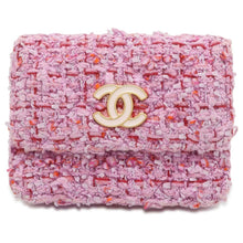 将图像加载到图库查看器中，CHANEL Chain wallet Pink Tweed
