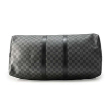 将图像加载到图库查看器中，LOUIS VUITTON Keepall Bandouliere Noir N41413 Damier Graphite Size 55
