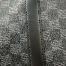 将图像加载到图库查看器中，LOUIS VUITTON Keepall Bandouliere Noir N41413 Damier Graphite Size 55
