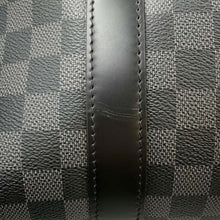 将图像加载到图库查看器中，LOUIS VUITTON Keepall Bandouliere Noir N41413 Damier Graphite Size 55
