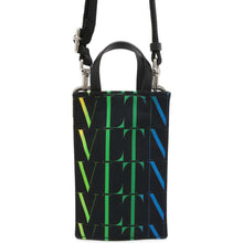 将图像加载到图库查看器中，Valentino Garavani Logo Shoulder Bag Black/Multicolor Canvas Leather
