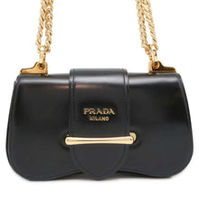 将图像加载到图库查看器中，PRADA ChainShoulder Bag Black 1BD219 Leather
