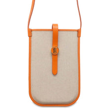 将图像加载到图库查看器中，BURBERRY TB logo Pochette Orange/Beige Canvas Leather
