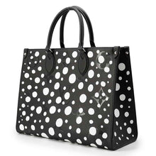 Load image into Gallery viewer, LOUIS VUITTON LV × YK Onthego Noir/Blanc M46389 Monogram Empreinte Leather Infinity Dot Yayoi Kusama Collaboration Size MM
