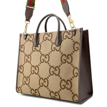 Load image into Gallery viewer, GUCCI Jumbo GG 2way Tote Bag Beige/Brown 678839 Canvas Leather
