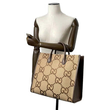 Load image into Gallery viewer, GUCCI Jumbo GG 2way Tote Bag Beige/Brown 678839 Canvas Leather
