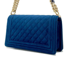 Load image into Gallery viewer, CHANEL Boy Chanel ChainShoulder Blue A67086 Velour
