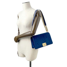 Load image into Gallery viewer, CHANEL Boy Chanel ChainShoulder Blue A67086 Velour
