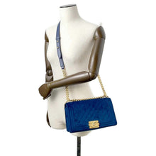 Load image into Gallery viewer, CHANEL Boy Chanel ChainShoulder Blue A67086 Velour
