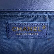 Load image into Gallery viewer, CHANEL Boy Chanel ChainShoulder Blue A67086 Velour
