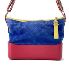 Load image into Gallery viewer, CHANEL Gabriel Hobo Shoulder Bag Blue/Red/Yellow A93824 Suede leather Size Large
