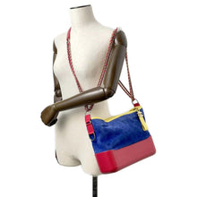 Load image into Gallery viewer, CHANEL Gabriel Hobo Shoulder Bag Blue/Red/Yellow A93824 Suede leather Size Large
